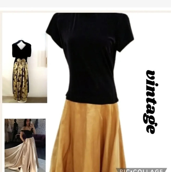 Vintage VELVET  maxi‎ formal dress S- M - Picture 1 of 8